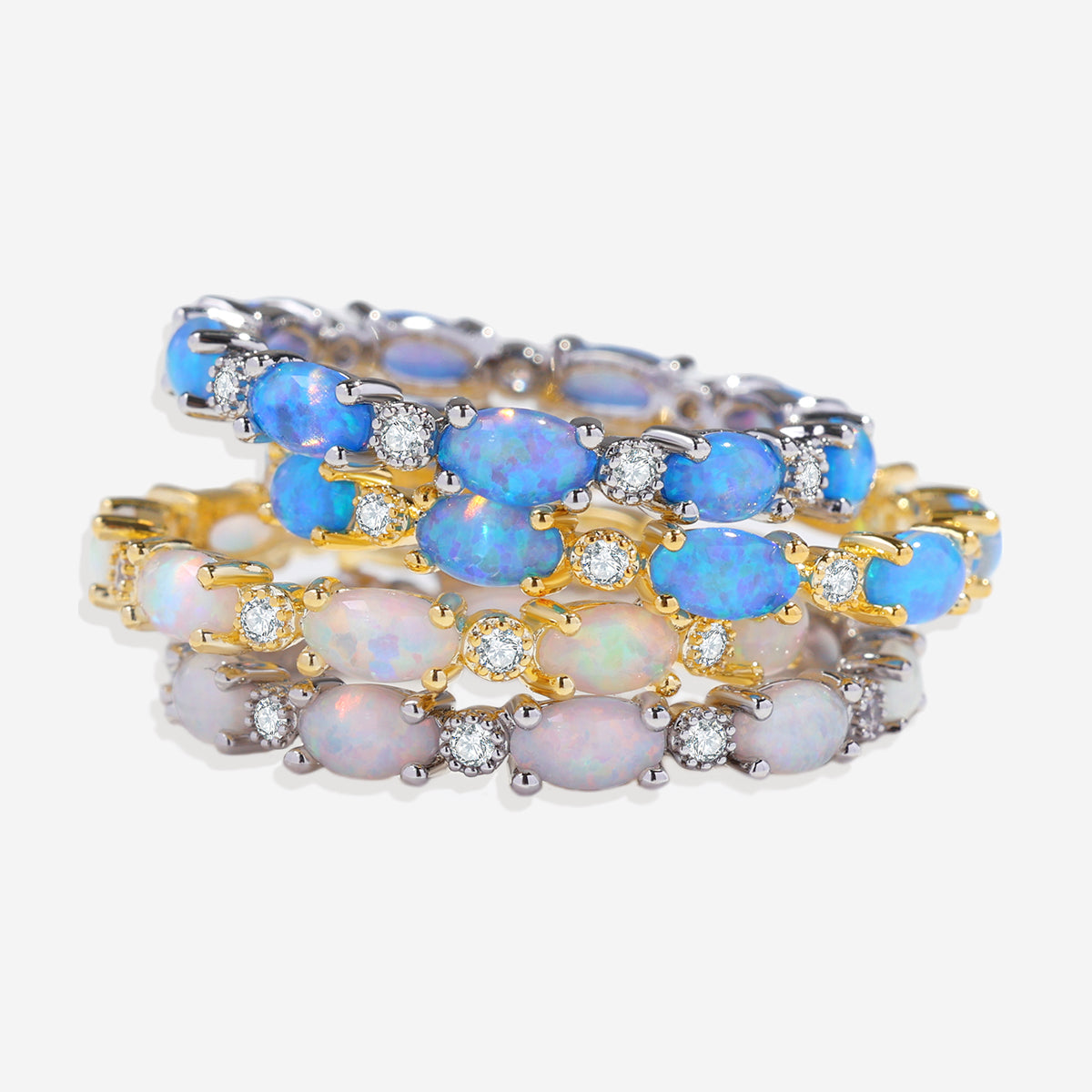 Bague d'éternité en opale de feu