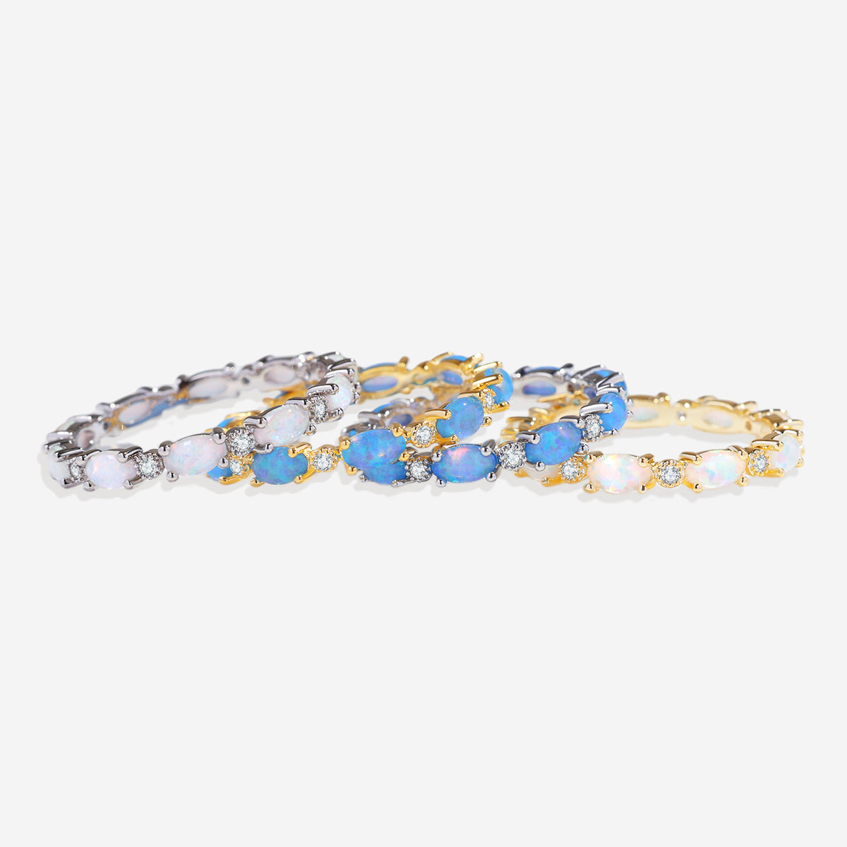 Bague d'éternité en opale de feu
