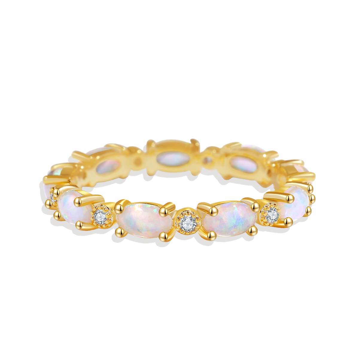 Bague d'éternité en opale de feu