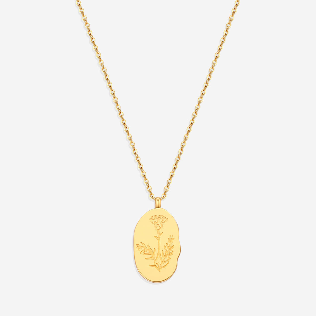 Collier pendentif fleur de naissance en or