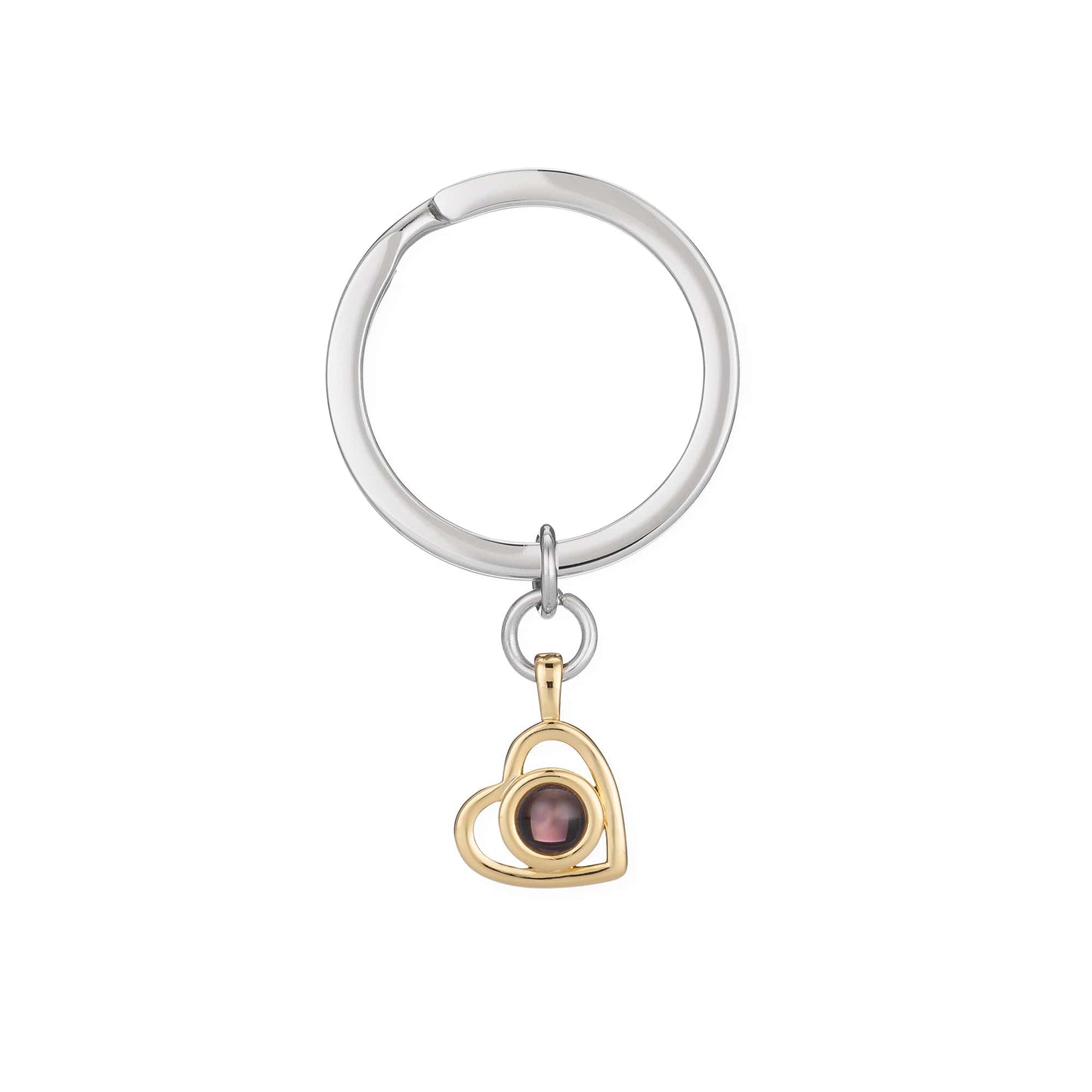 Porte-clés photo personnalisé en forme de cœur