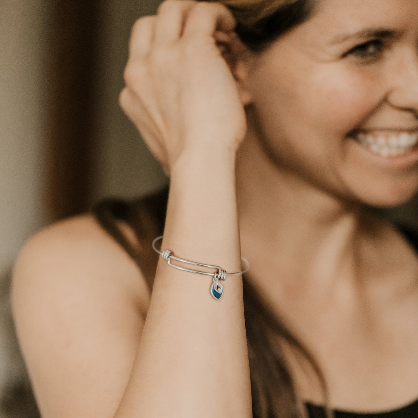 Bracelet à breloques familial avec pierre de naissance