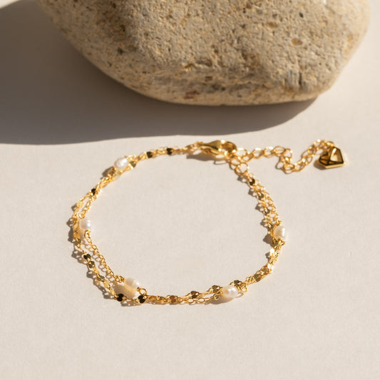 Bracelet enroulé en perles de magnolia