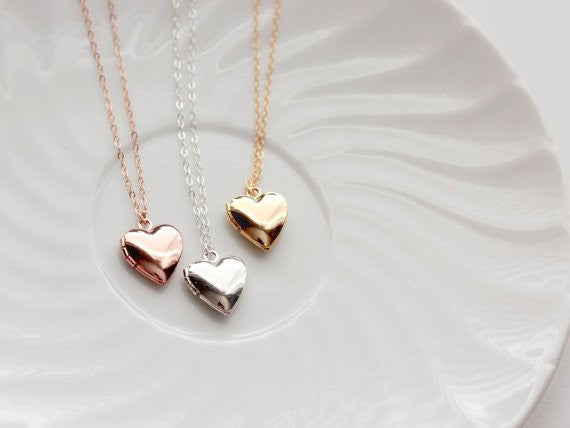 Children's Solid Lockets | Heart, Circle, Oval