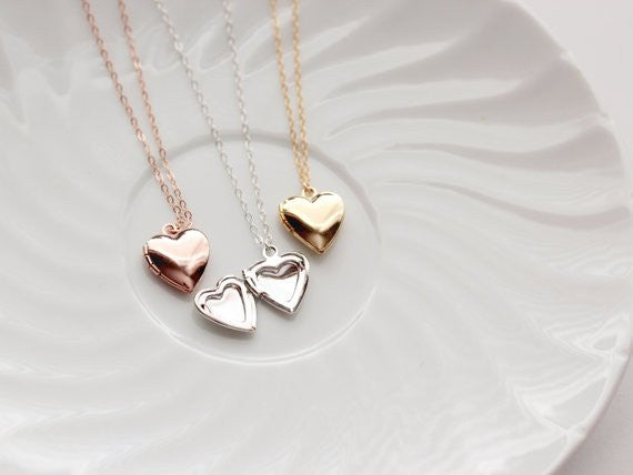 Children's Solid Lockets | Heart, Circle, Oval