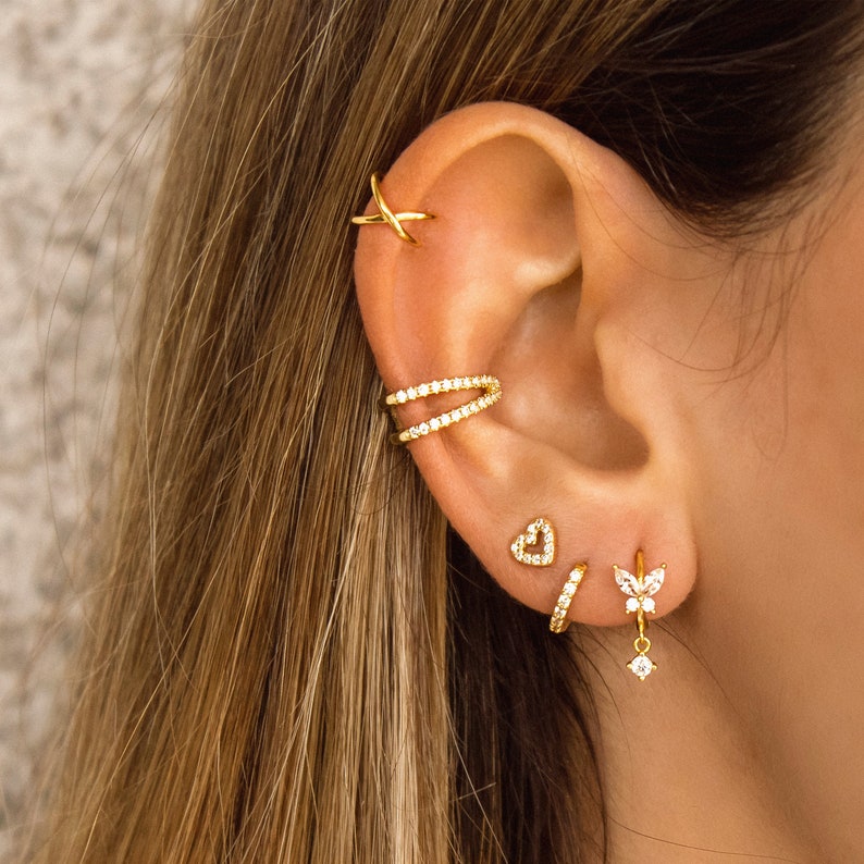 Clous d'oreilles pavés en argent sterling S925