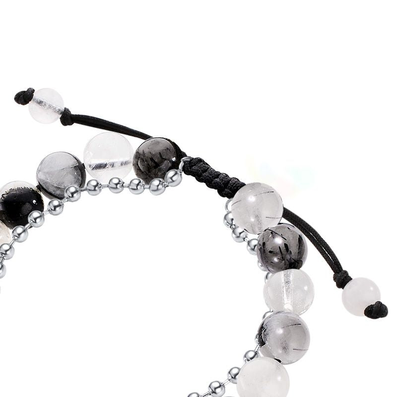 Bracelets Mountain&Sea Touch avec perles de quartz rutile noir