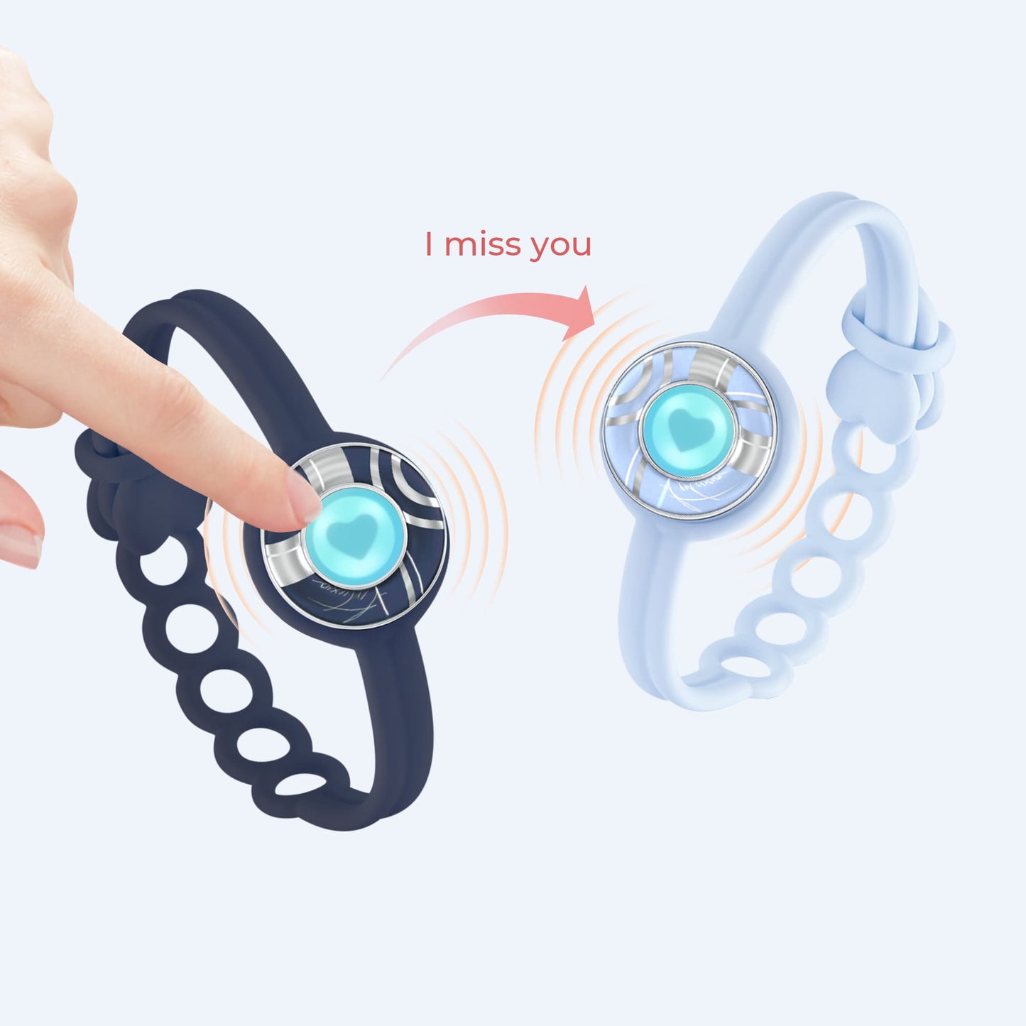 Bracelets tactiles Candy Wave (bleu foncé + bleu clair)