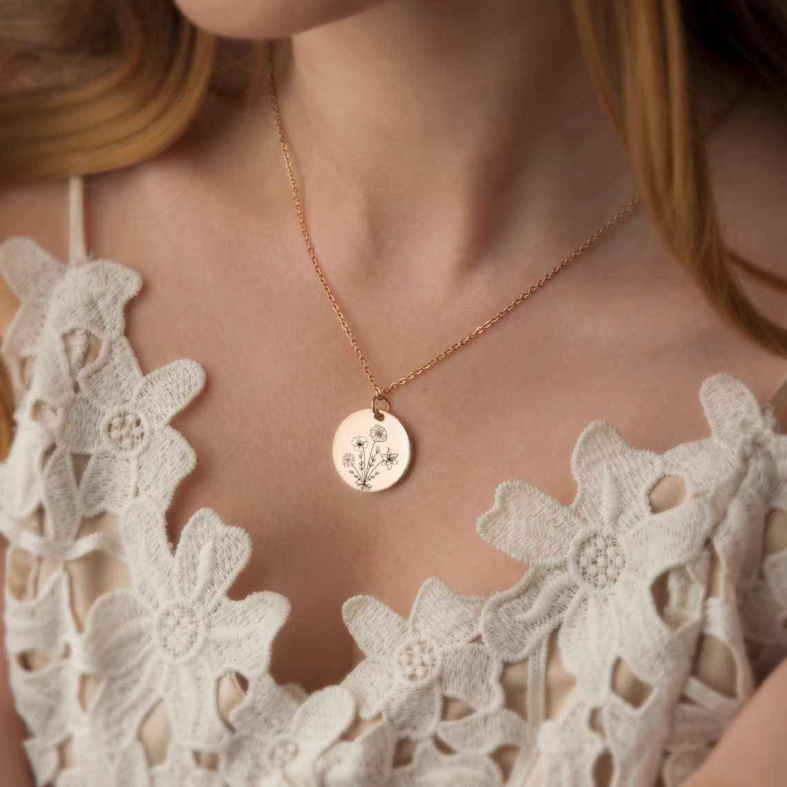 Collier bouquet de 2 à 5 fleurs de naissance