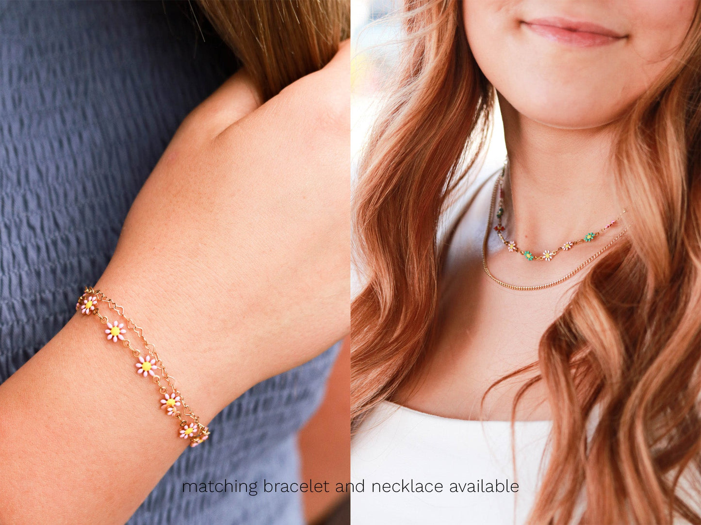 Bracelet de cheville en chaîne marguerite