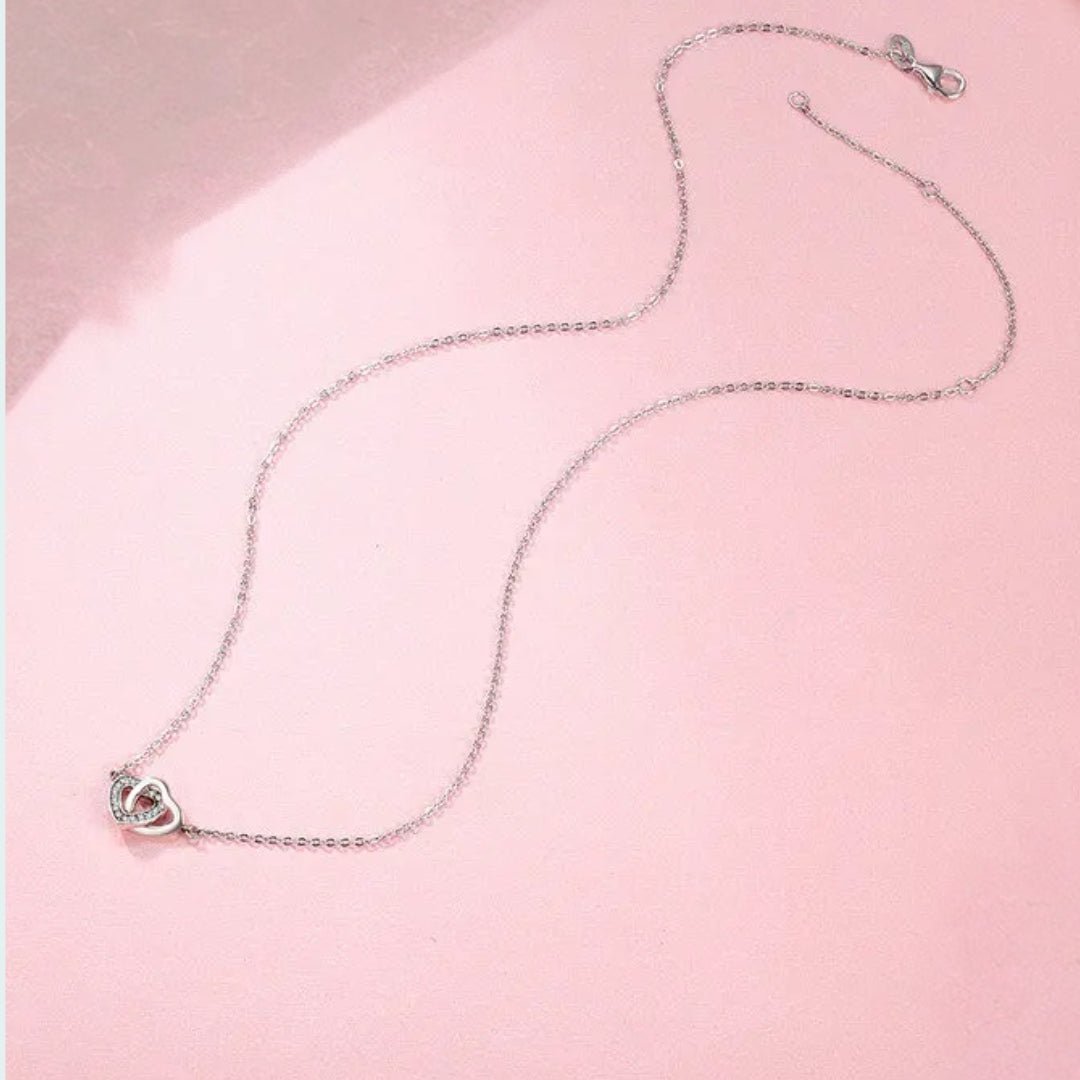 Collier mini cœur entrelacé mère et fille