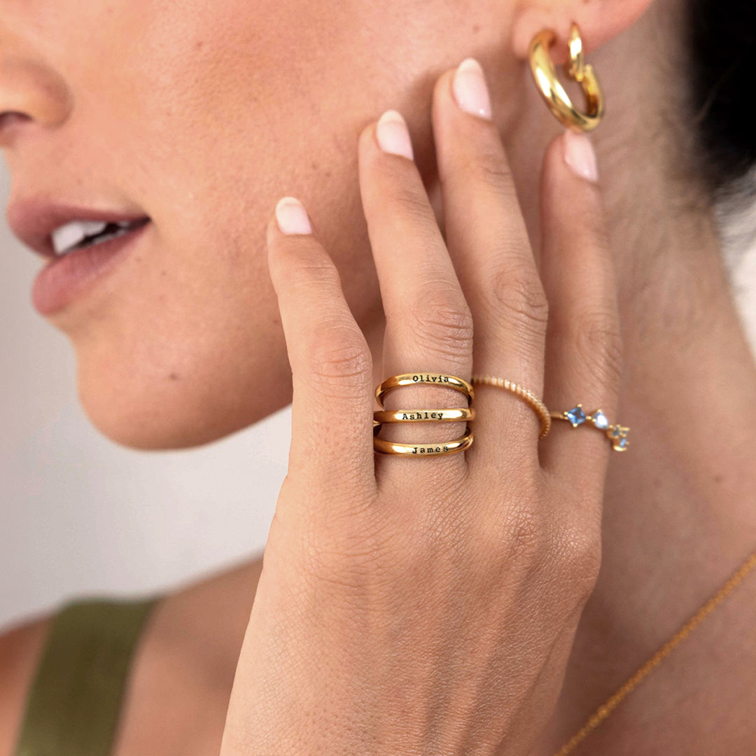 Tiny Stackable Name Ring