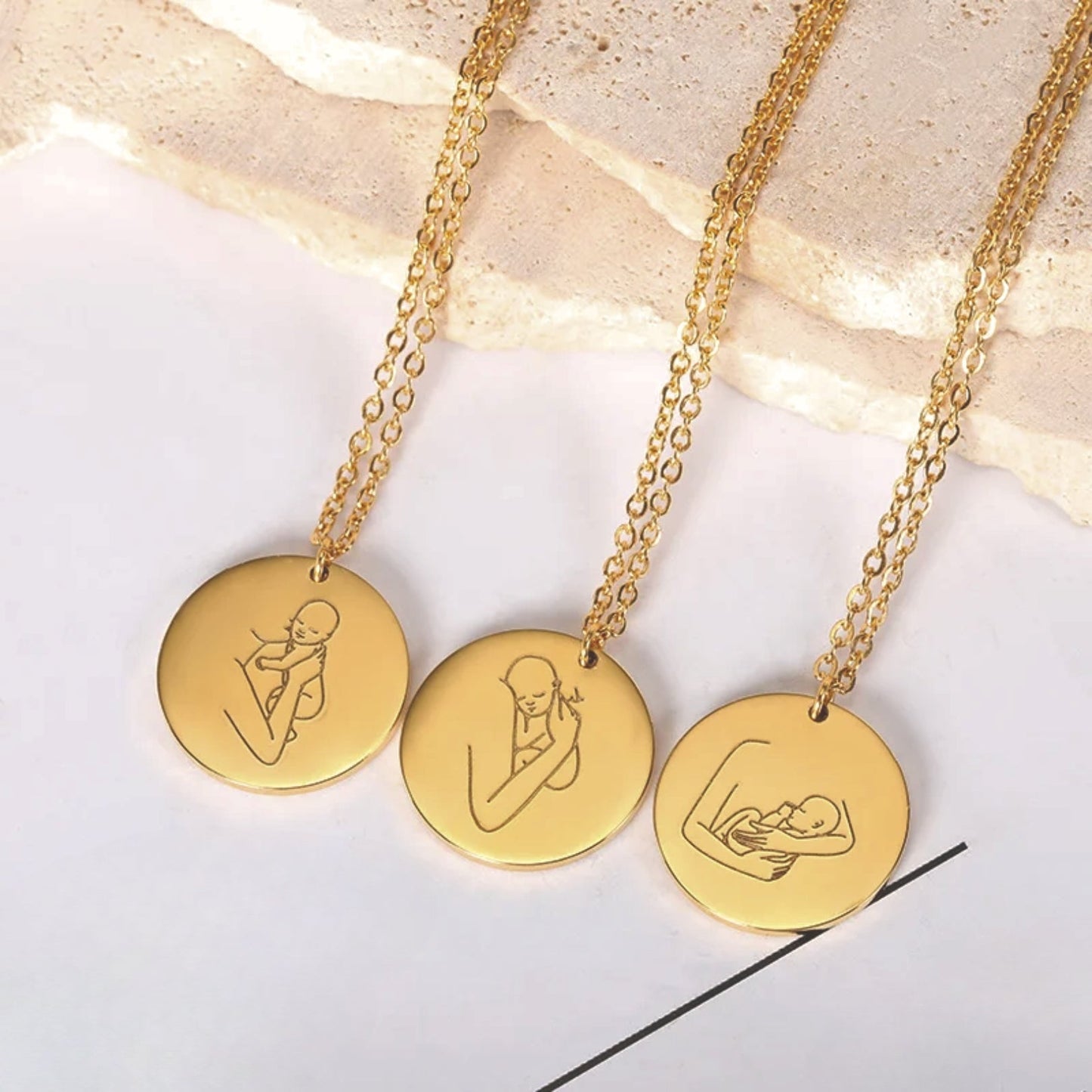 Collier Mère et Bébé Ange