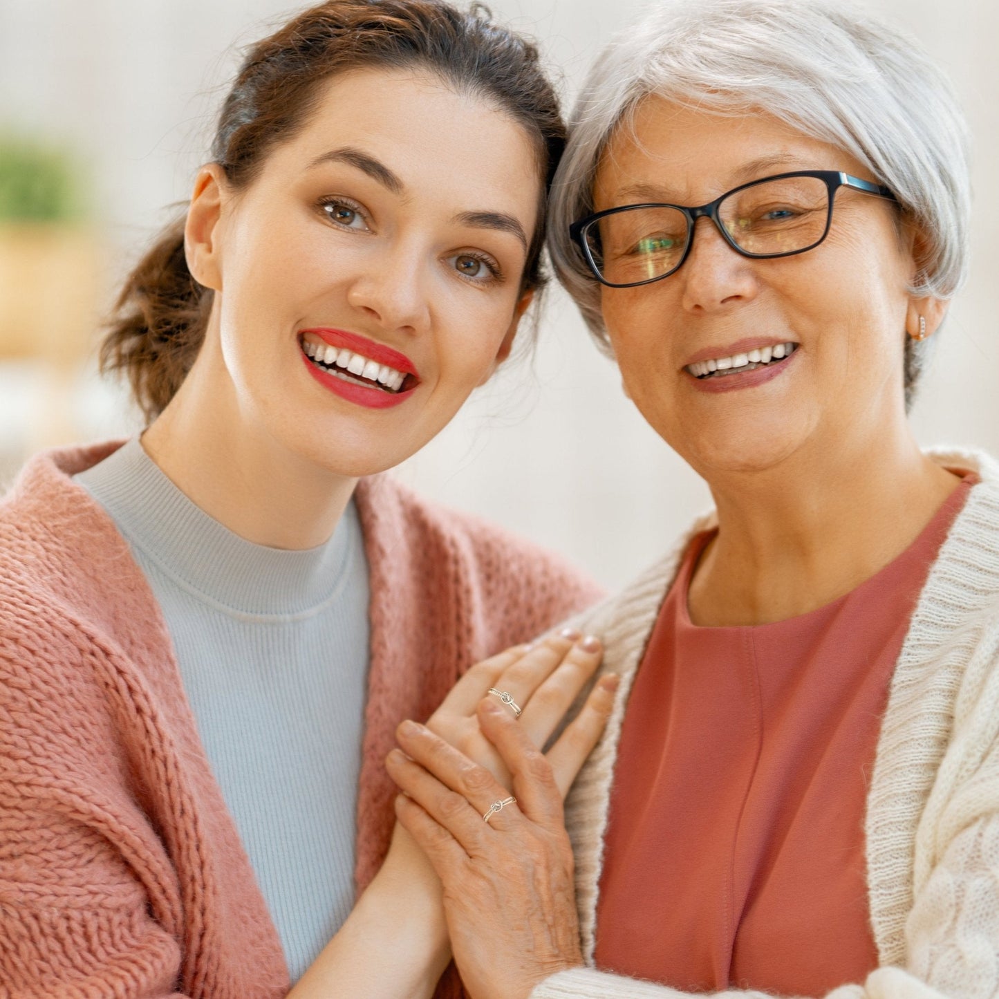 Bague à double nœud mère-fille