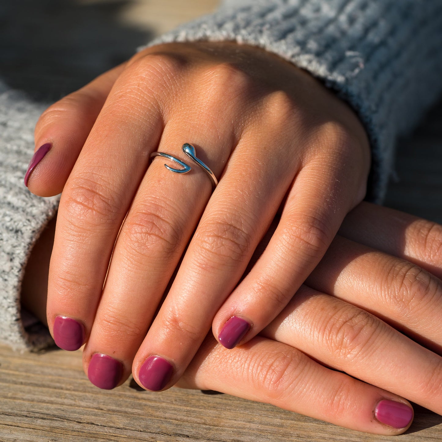 Bague enroulée en forme de note de musique