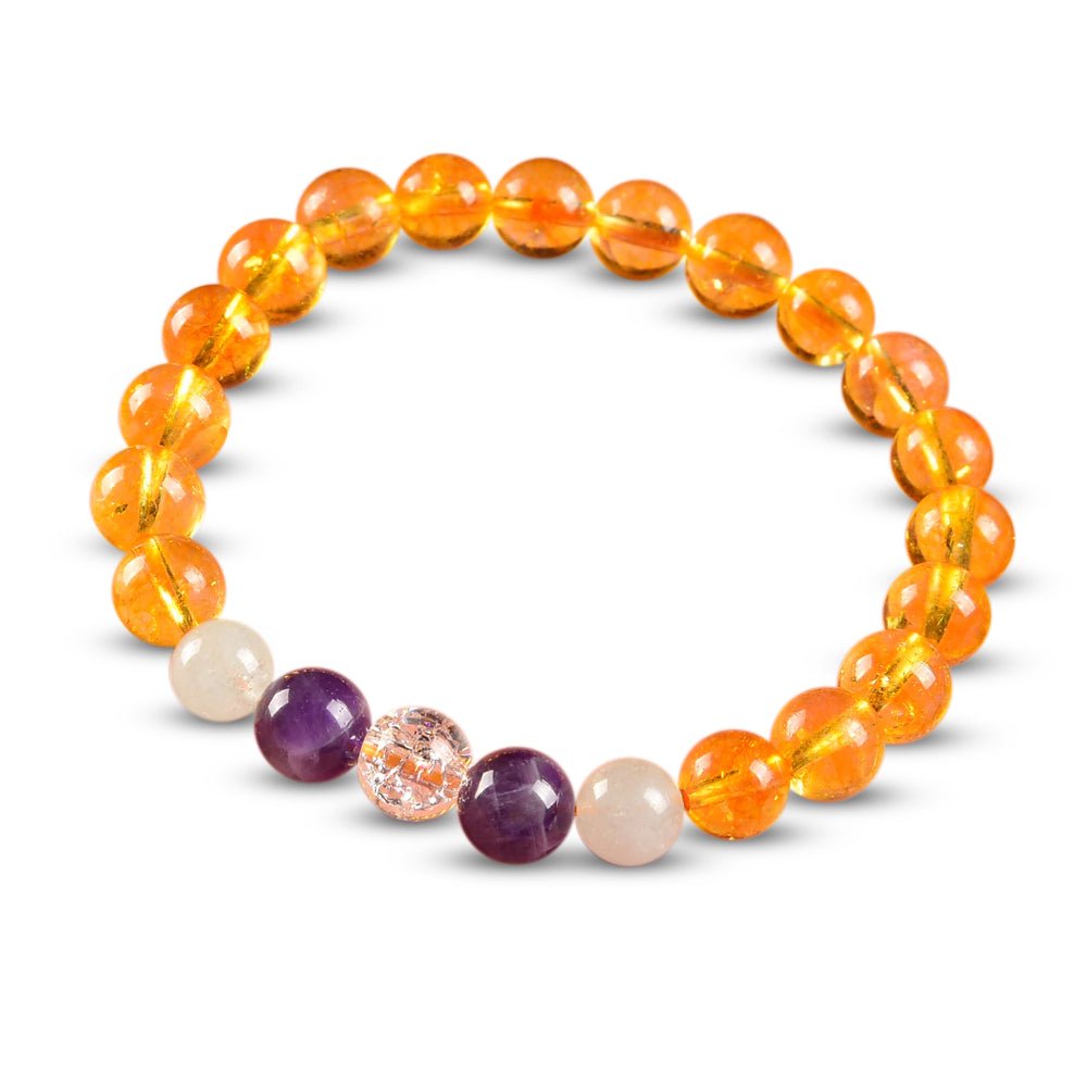 Natural Amethyst Citrine Stone of Wealth Bracelet