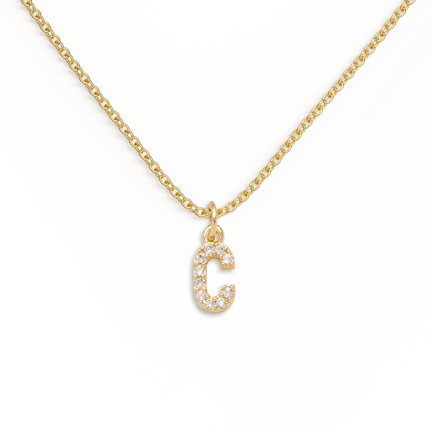 Collier Initiale Majuscule Pavé