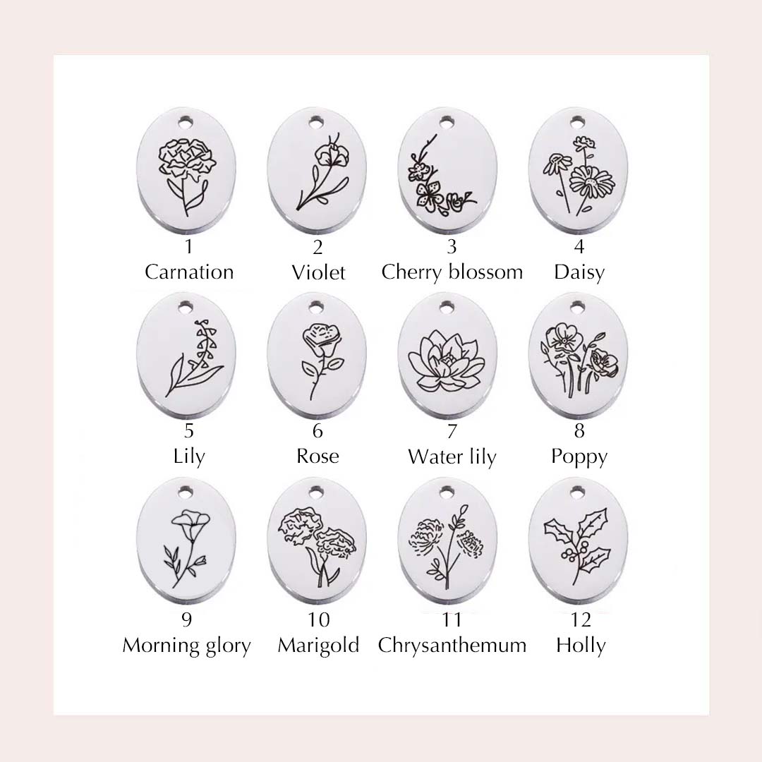 Personalized Photo Necklace Projection with Birth Flower