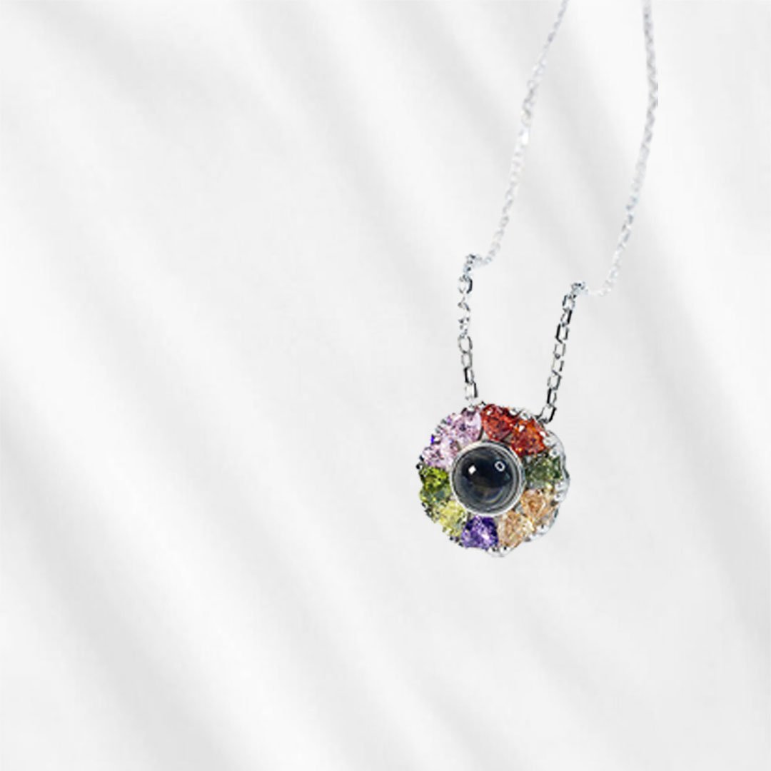 Collier de projection coloré transparent avec image