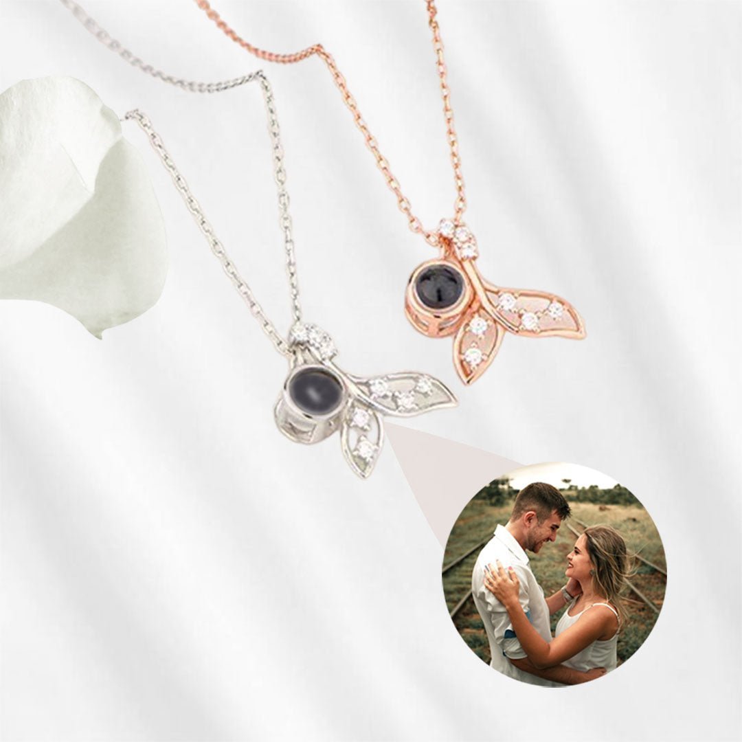 Photo Projection Necklace Fishtail Necklace with Photo Inside