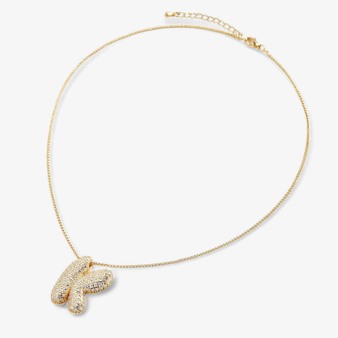 Pave Initial Bubble Necklace