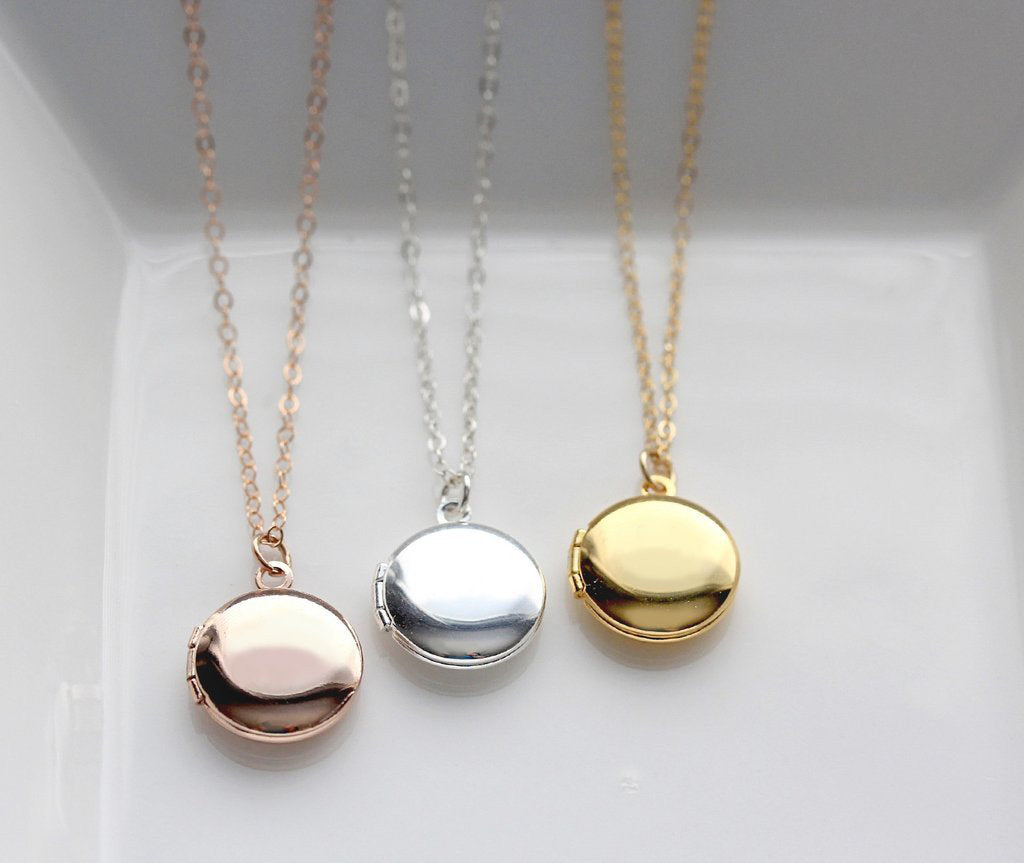 Children's Solid Lockets | Heart, Circle, Oval