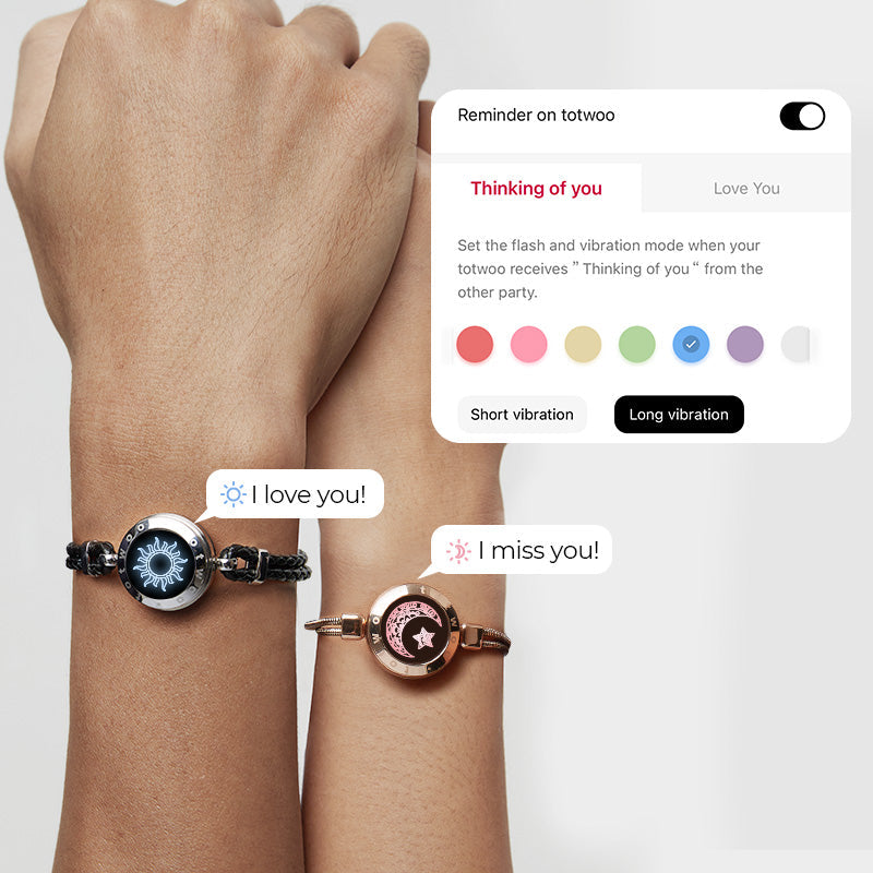 Bracelets tactiles Soleil et Lune (Soleil tressé + Chaîne serpent Lune)