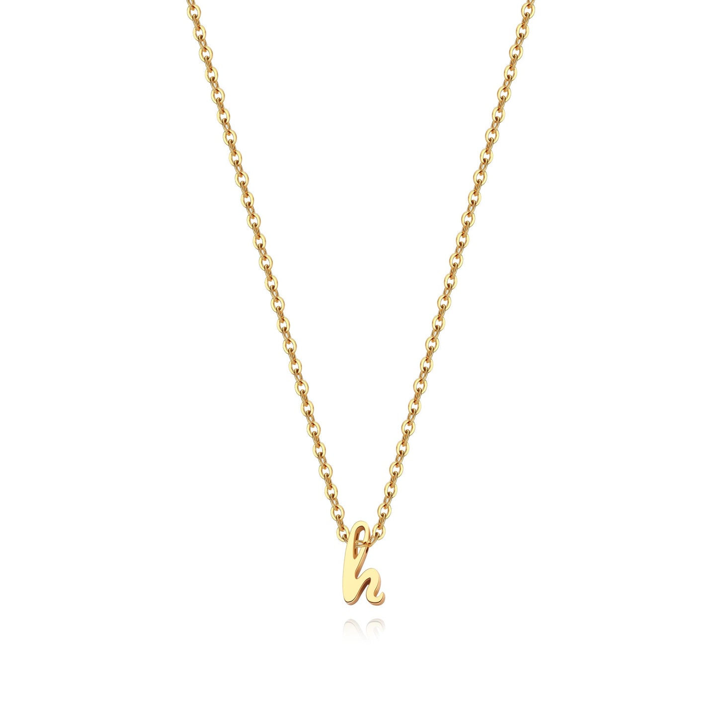 Halskette mit winziger Initialenschrift