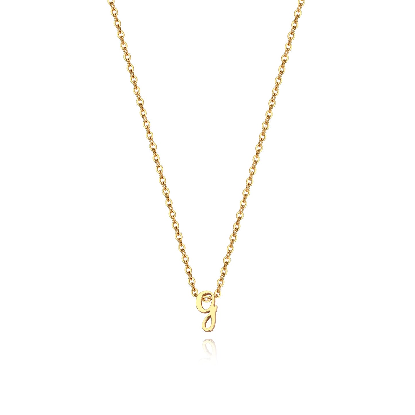 Halskette mit winziger Initialenschrift