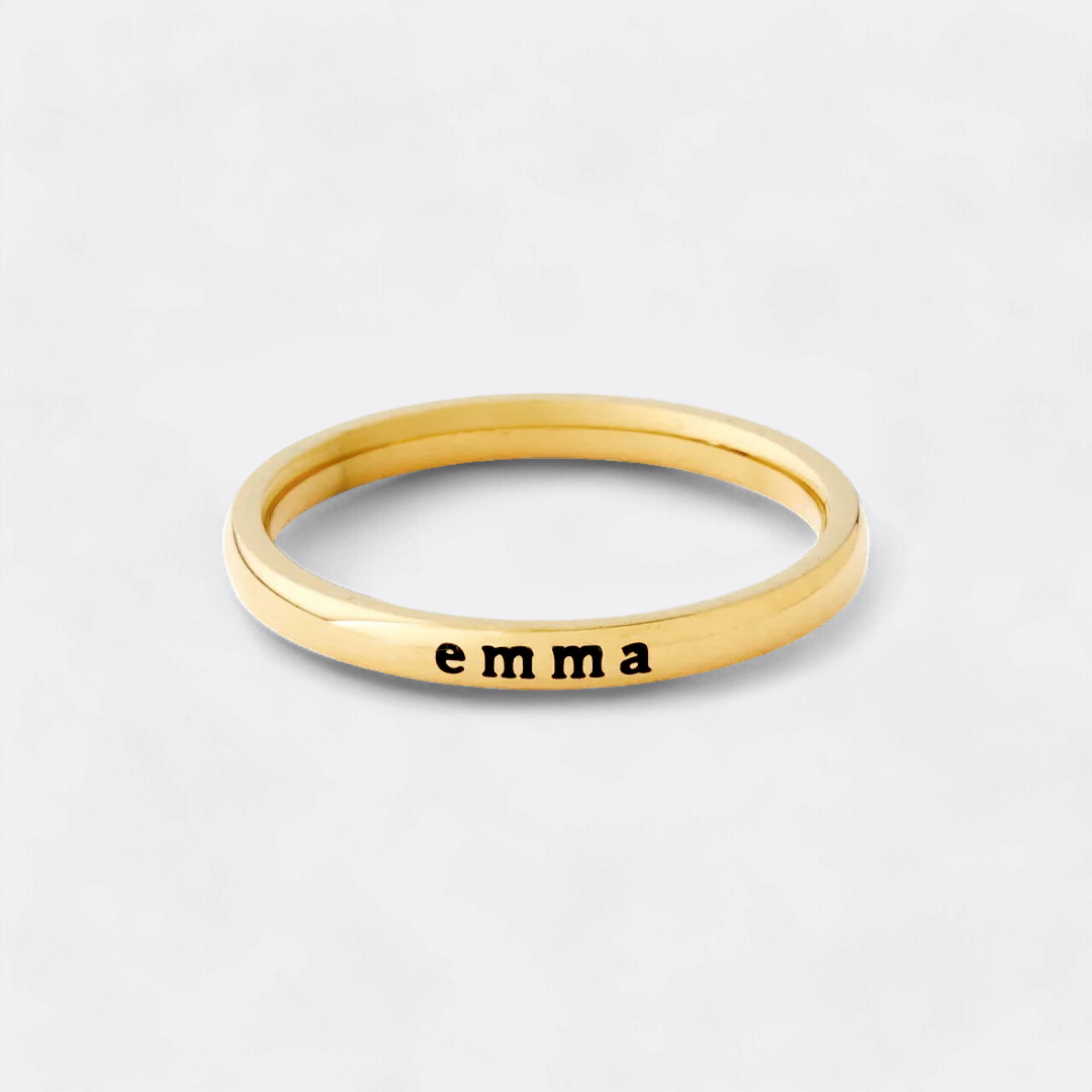 Tiny Stackable Name Ring