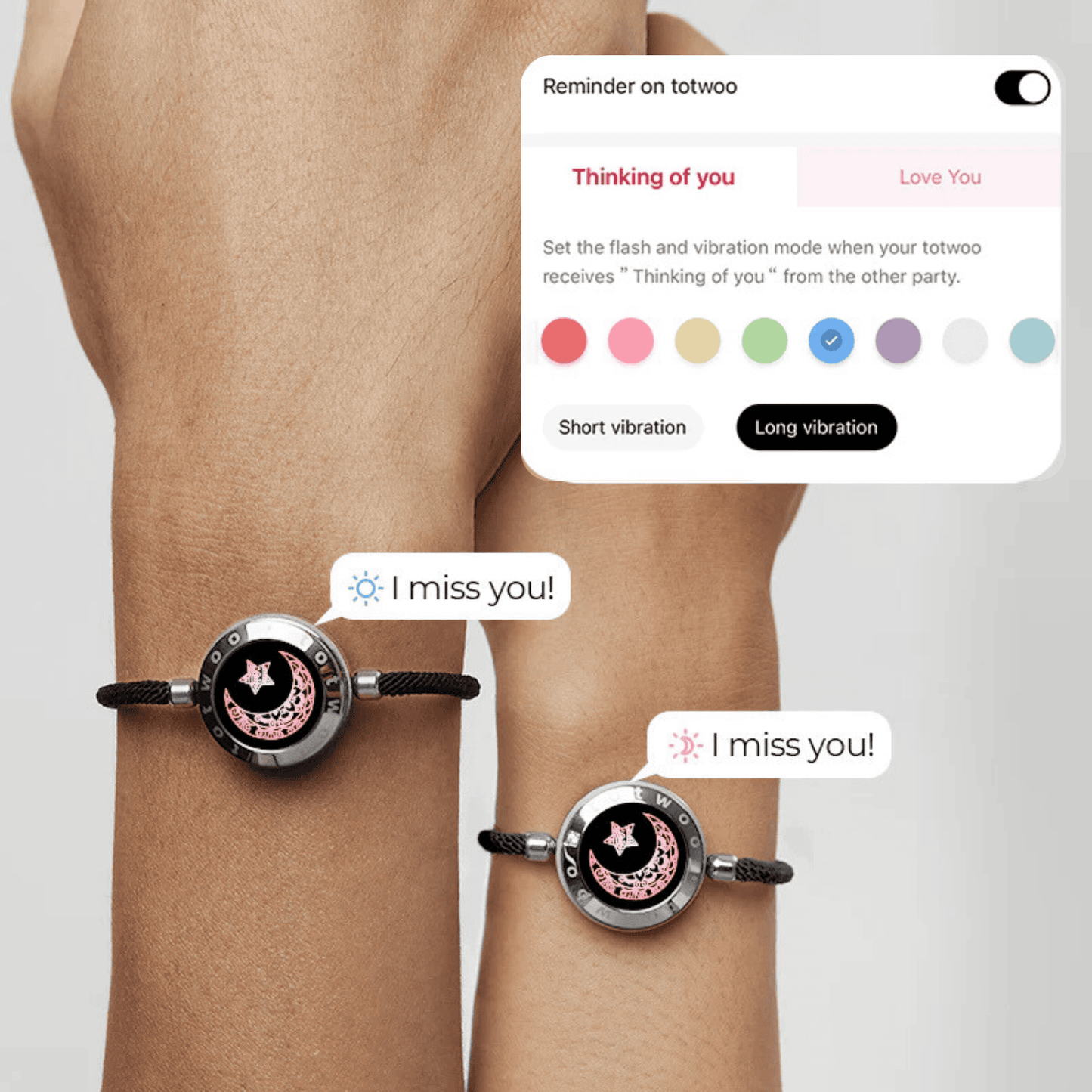 Bracelets Moon & Star Touch avec corde Milan (noir + noir)