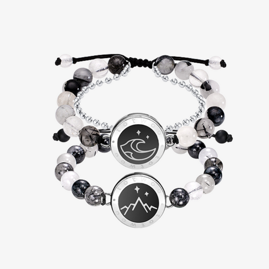 Bracelets Mountain&Sea Touch avec perles de quartz rutile noir