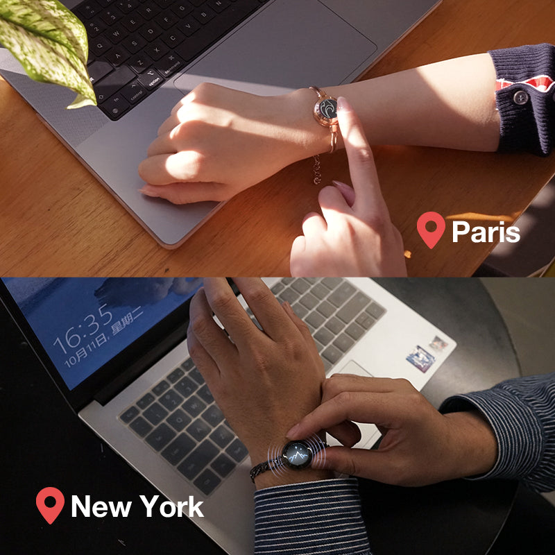 Bracelets Mountain&Sea Touch (chaîne Figaro noire + chaîne serpent en or rose)