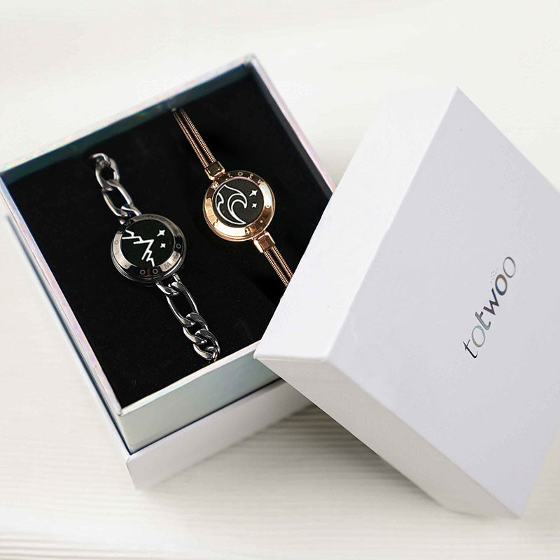 Bracelets Mountain&Sea Touch (chaîne Figaro noire + chaîne serpent en or rose)