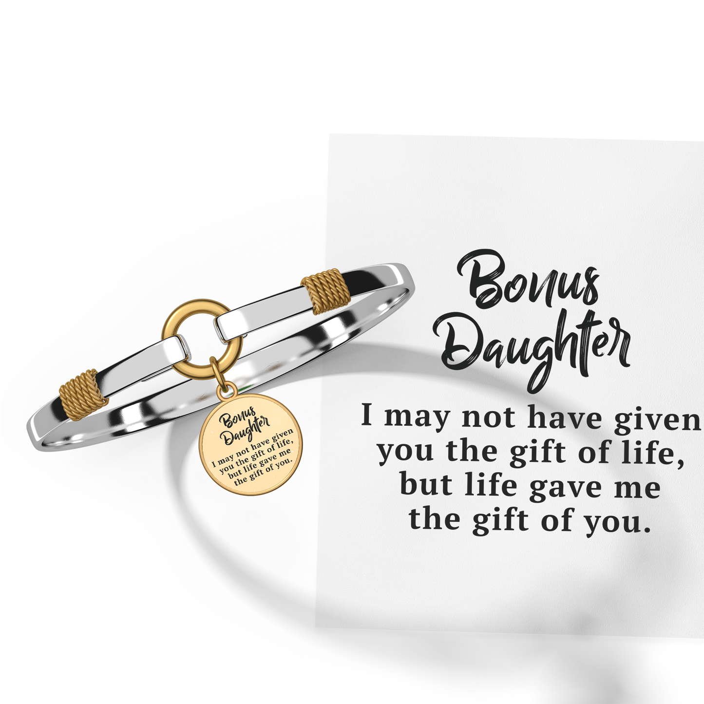 Bonus Daughter - Two-Tone Custom Charm Bracelet
