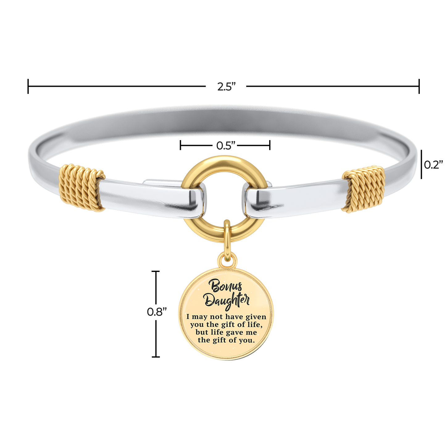 Bonus Daughter - Two-Tone Custom Charm Bracelet