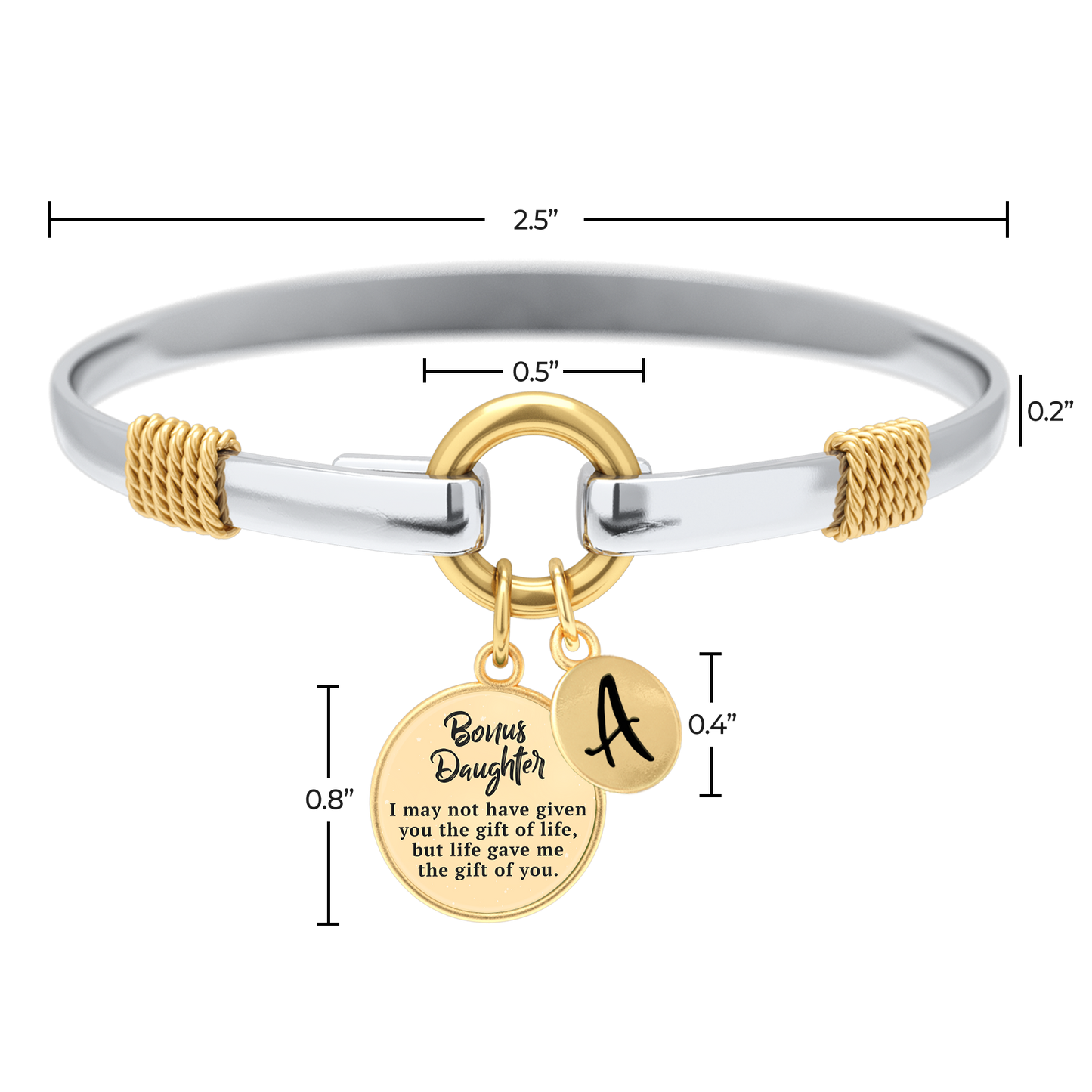 Bonus Daughter - Two-Tone Custom Charm Bracelet