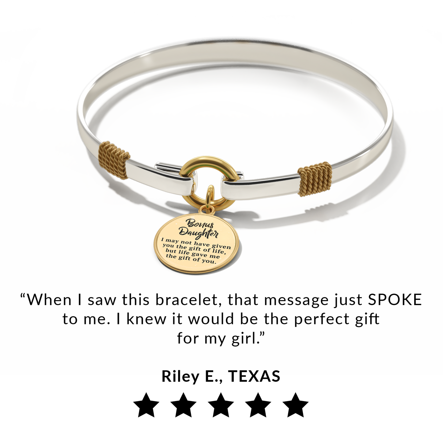 Bonus Daughter - Two-Tone Custom Charm Bracelet