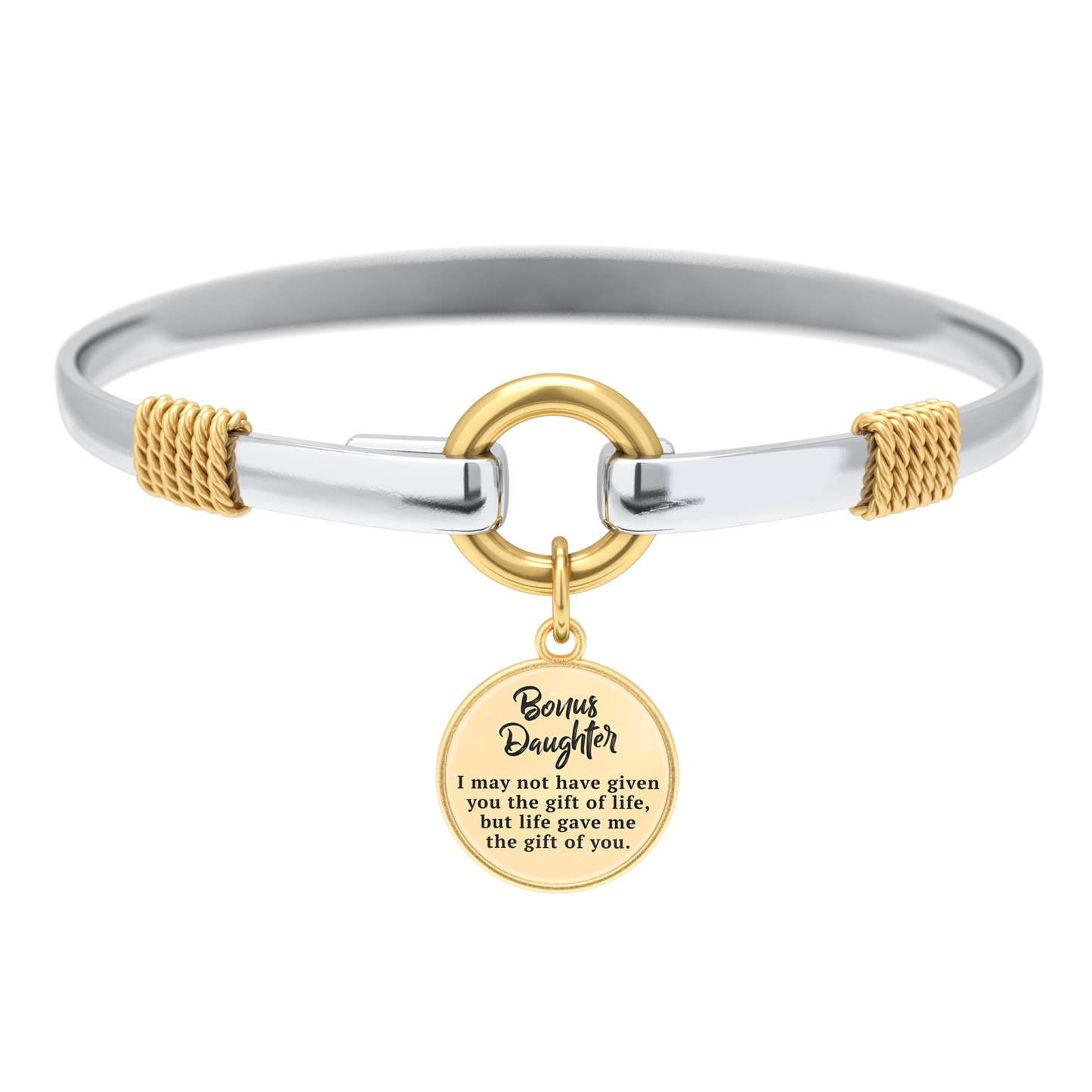 Bonus Daughter - Two-Tone Custom Charm Bracelet