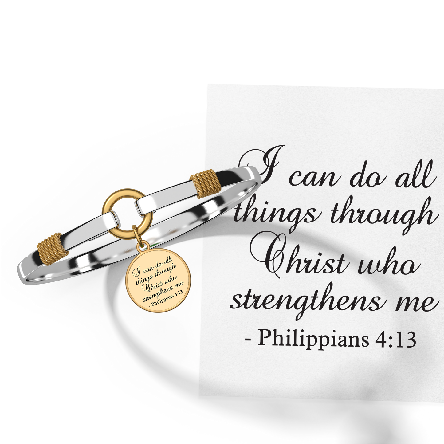 All Things Through Christ - Two-Tone Custom Charm Bracelet