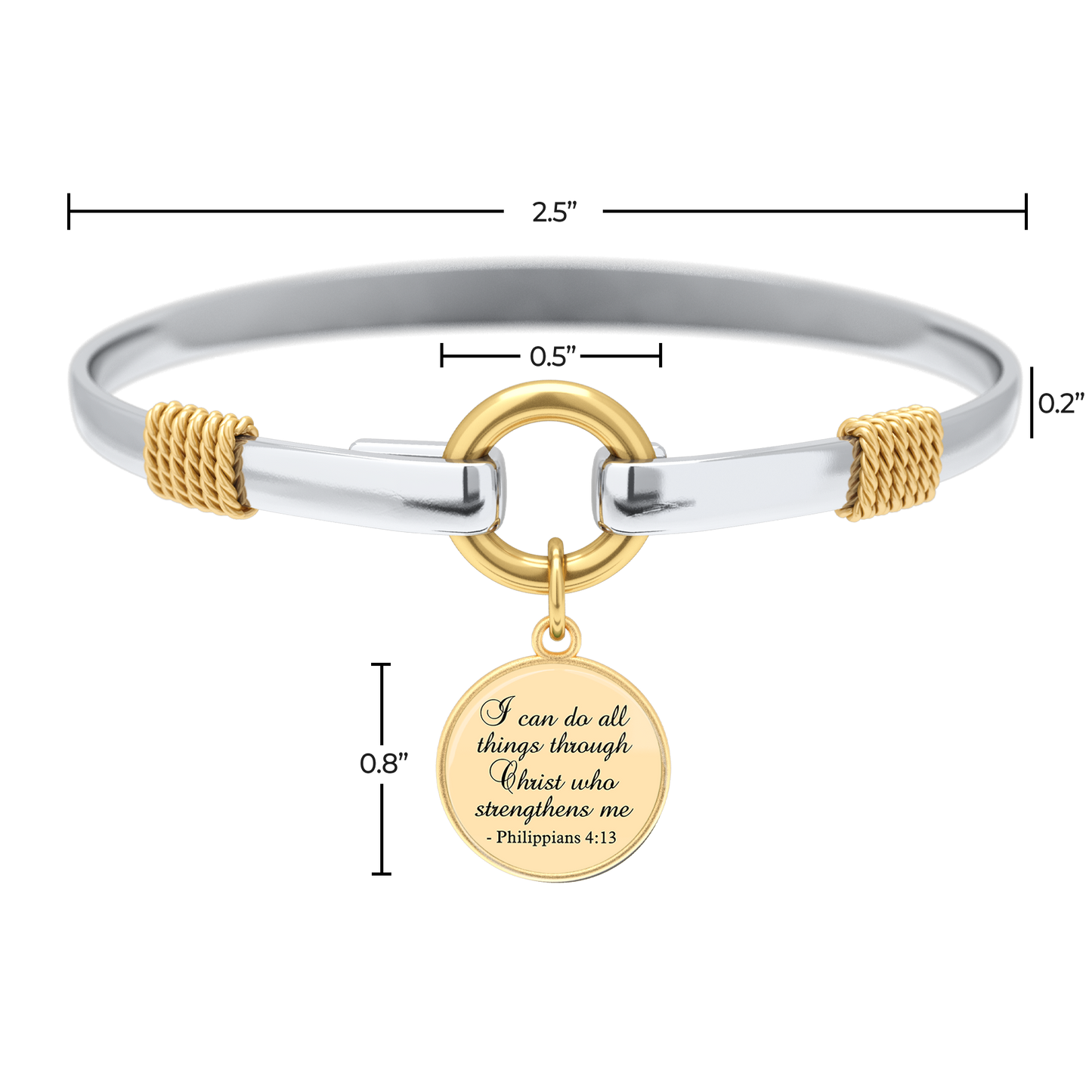 All Things Through Christ - Two-Tone Custom Charm Bracelet