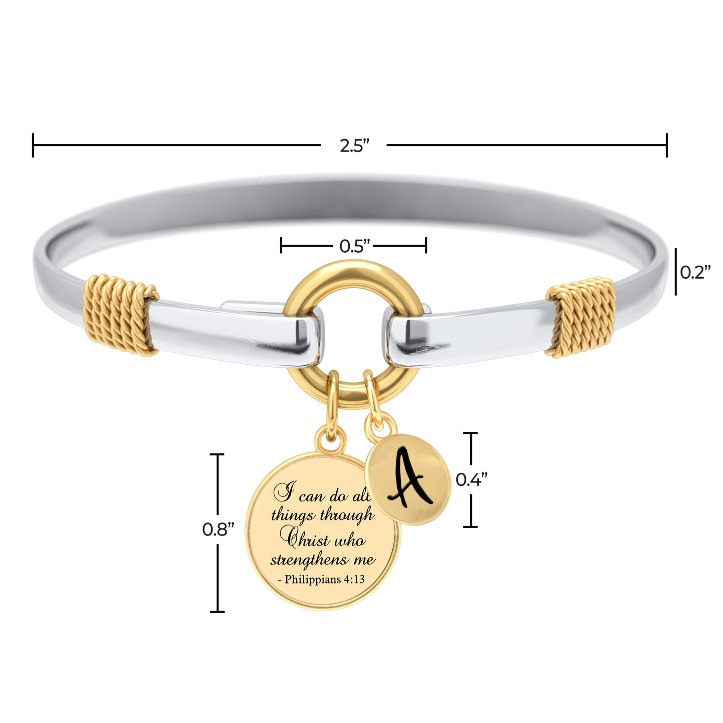 All Things Through Christ - Two-Tone Custom Charm Bracelet