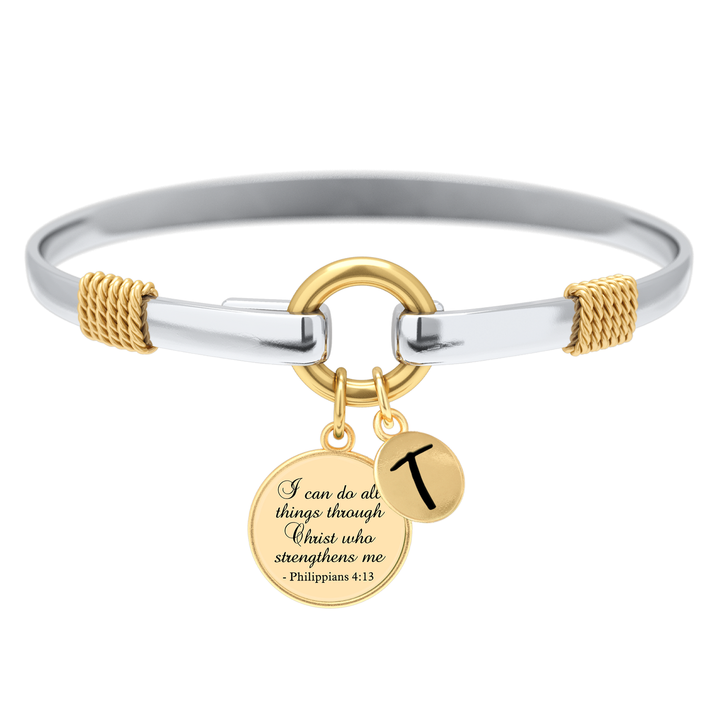 All Things Through Christ - Two-Tone Custom Charm Bracelet