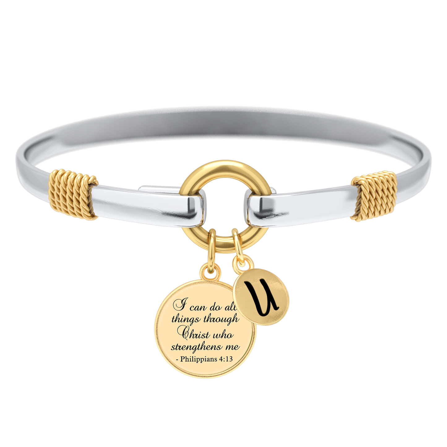 All Things Through Christ - Two-Tone Custom Charm Bracelet