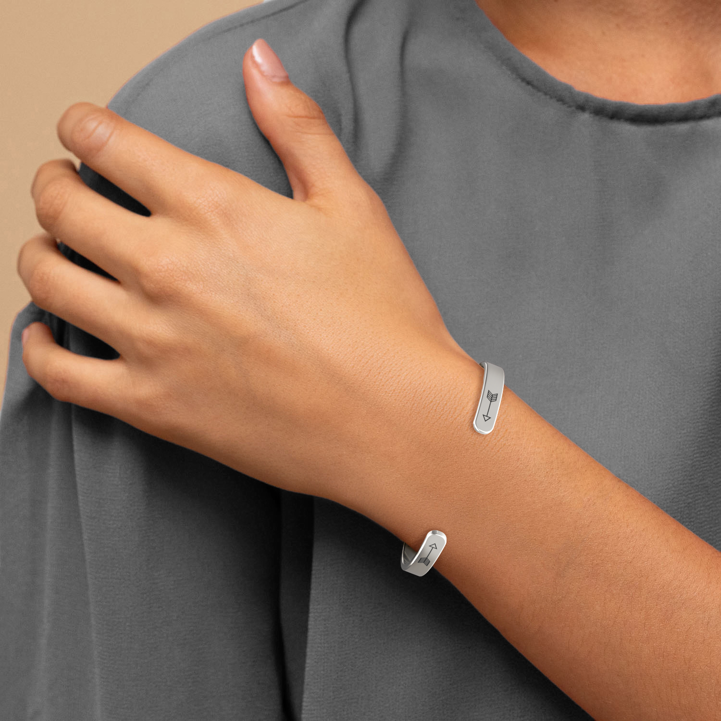 Mama Bear & Her Baby Bears Engraved Cuff Bracelet