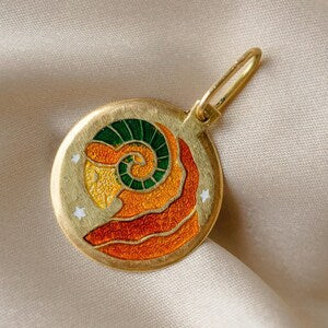 The Timeless Gift of Love: Aries Necklace with Coral Enamel