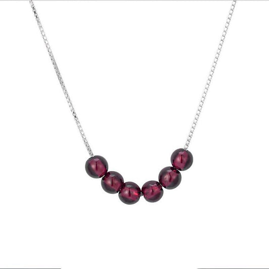 Natural Red Garnet Revitalization Clavicle Necklace