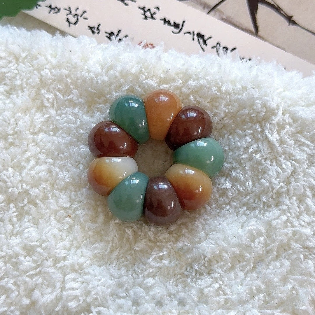 Garlic Clove Bodhi Multicolored Bead Bracelet 14mm for Stress Relief and Meditation