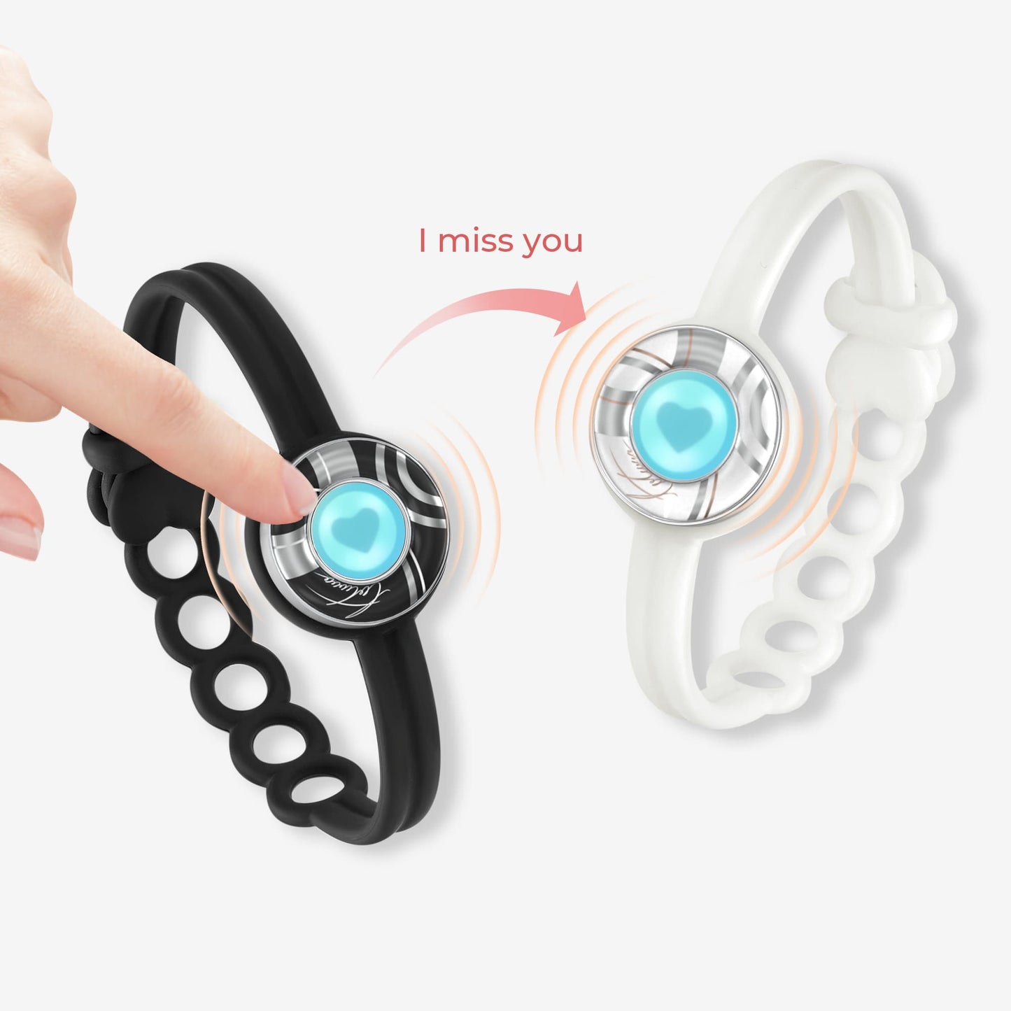 Bracelets tactiles Candy Wave (noir et blanc)