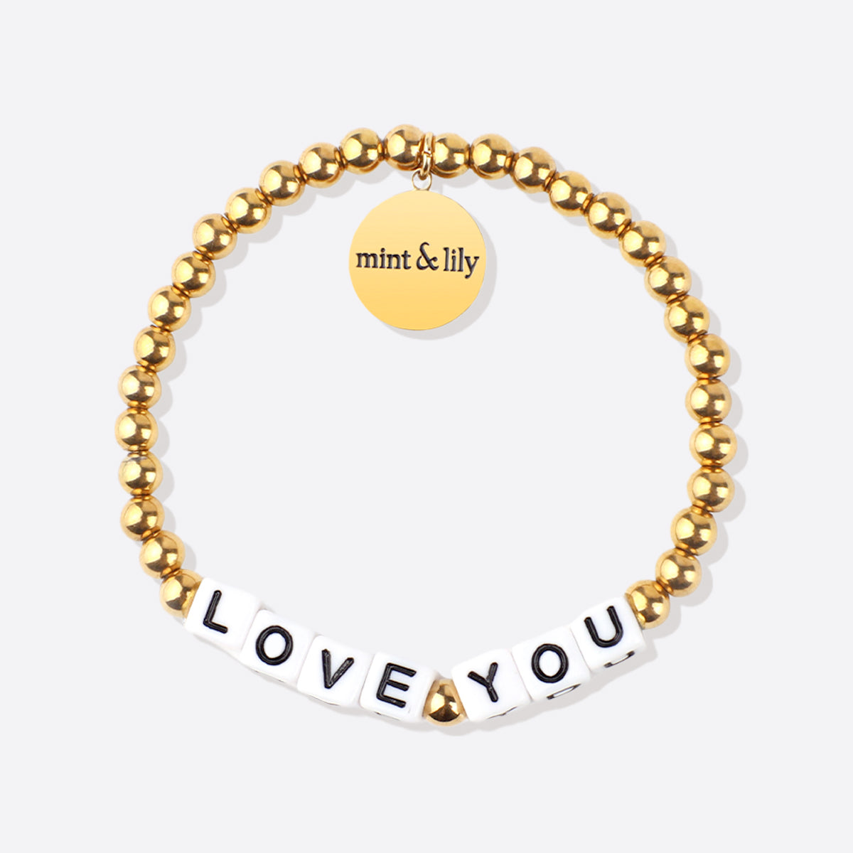 Bracelet d'amitié personnalisé en perles d'or imperméables